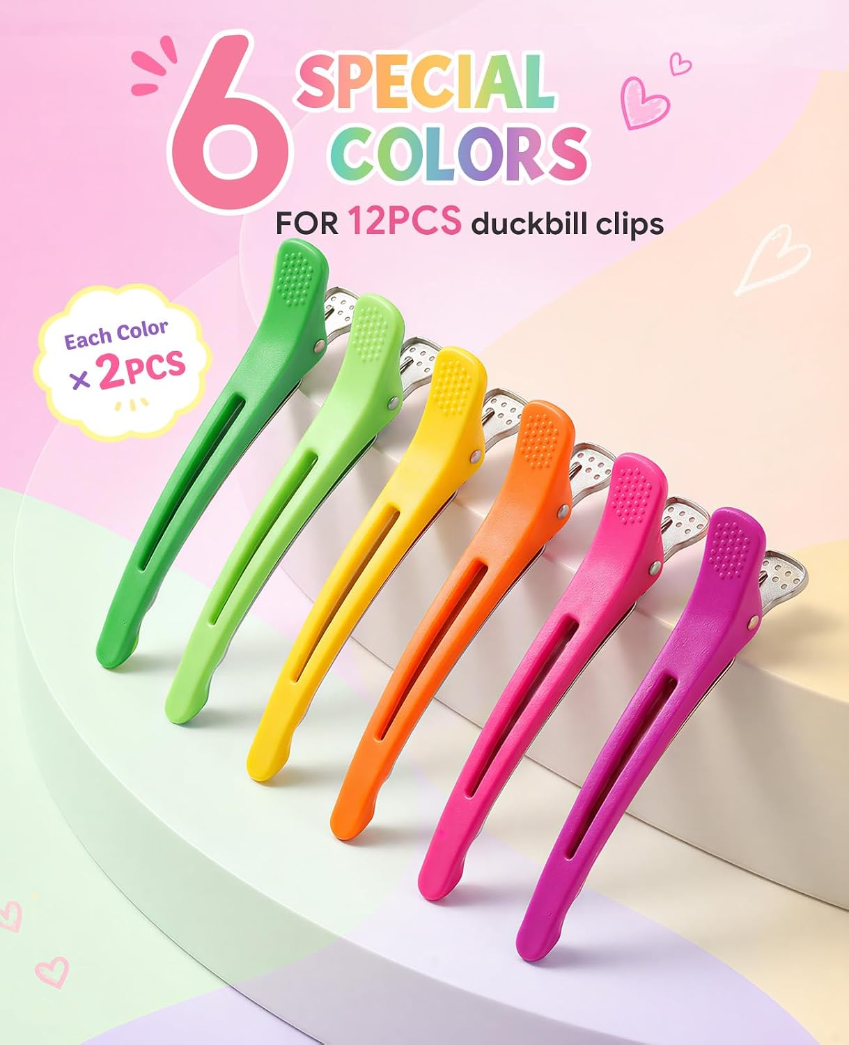 AMIZO 12PCS Duck Bill Hair Clips for Sectioning, Hair Clips for Styling