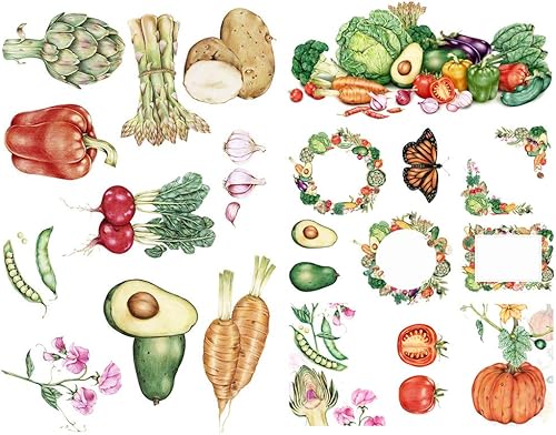 Seasonstorm Dibujar a mano verduras Kawaii estética pastel arte agenda diario planificador papelería pegatinas