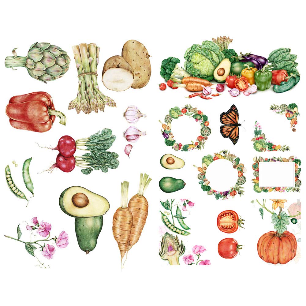 Amazon.co.jp: 手描き野菜装飾ステッカーフレークシール手帳