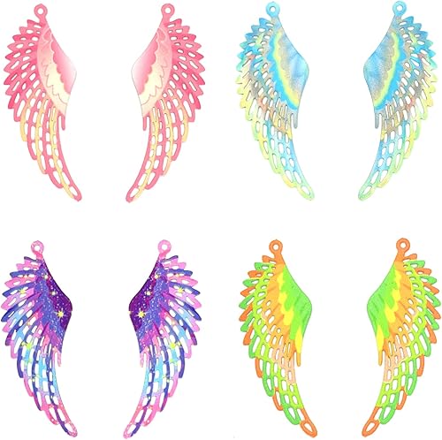 COLIGREE Colgantes de filigrana de alas coloridas colgantes de ala hueca multicolor para hacer joyas de bricolaje, decoraciones colgantes,