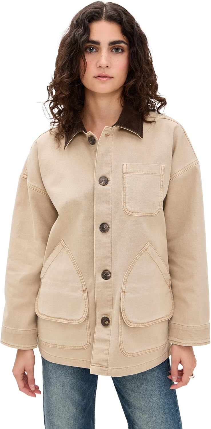 Faherty Women's Sunwashed Canvas Barn Jacket