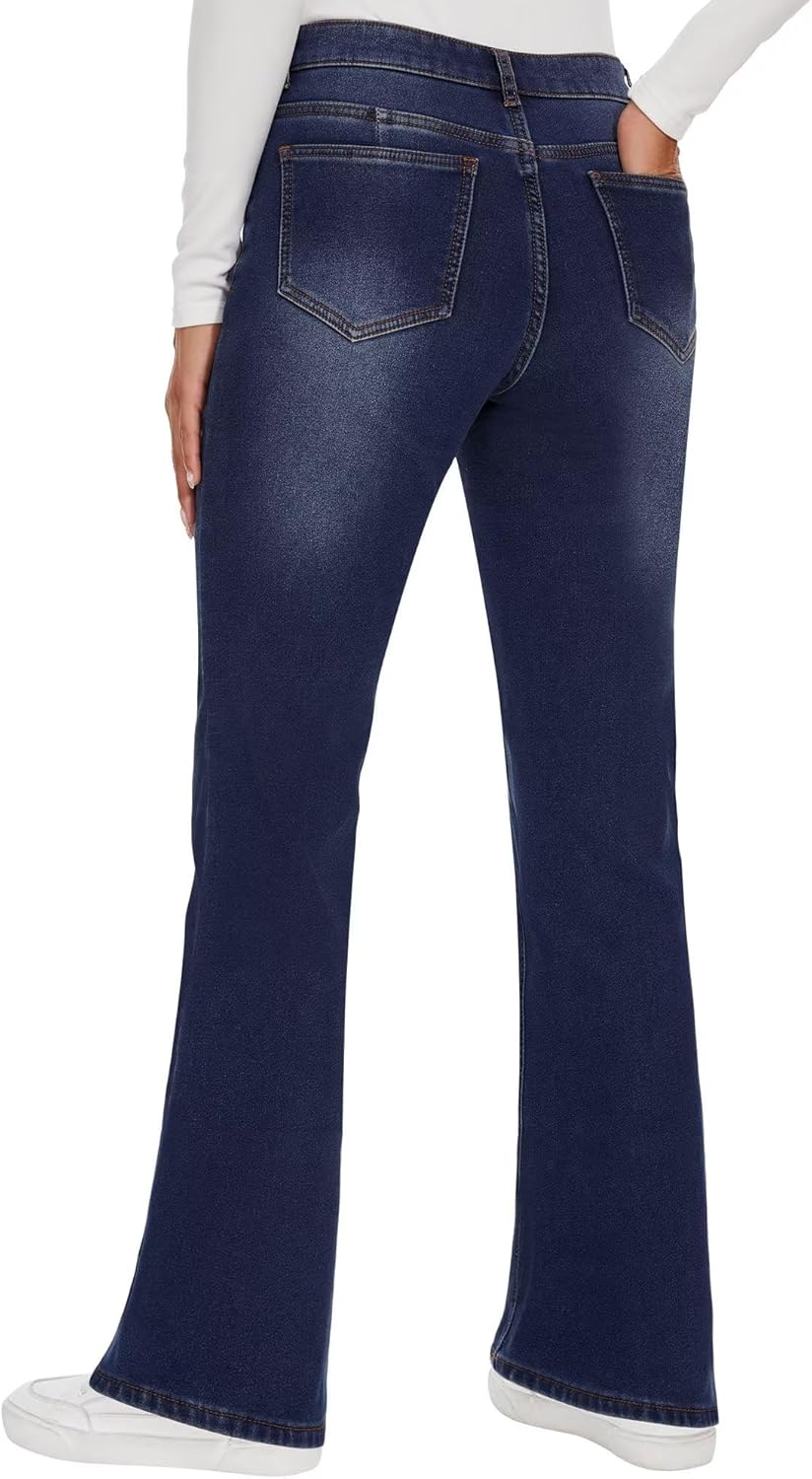 KDF Fleece Lined Jeans Women High Waisted Wide Leg Baggy Jeans for Women Winter Lined Jean Pants - Image 4