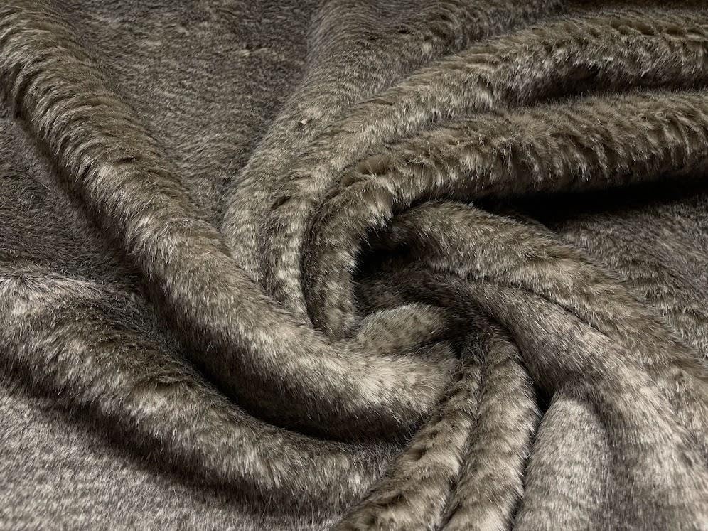 Super Luxury Plush Faux Fur Fabric Grey Baby Deer 1MTR