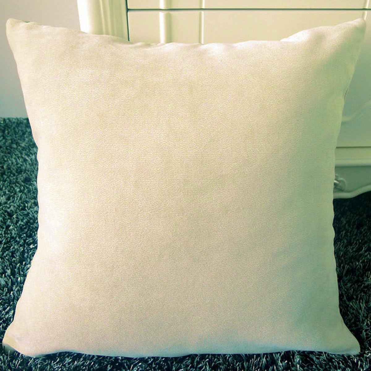 ElleWeiDeco Solid White Sand Chenille Throw Pillow Cover White Throw Pillows With