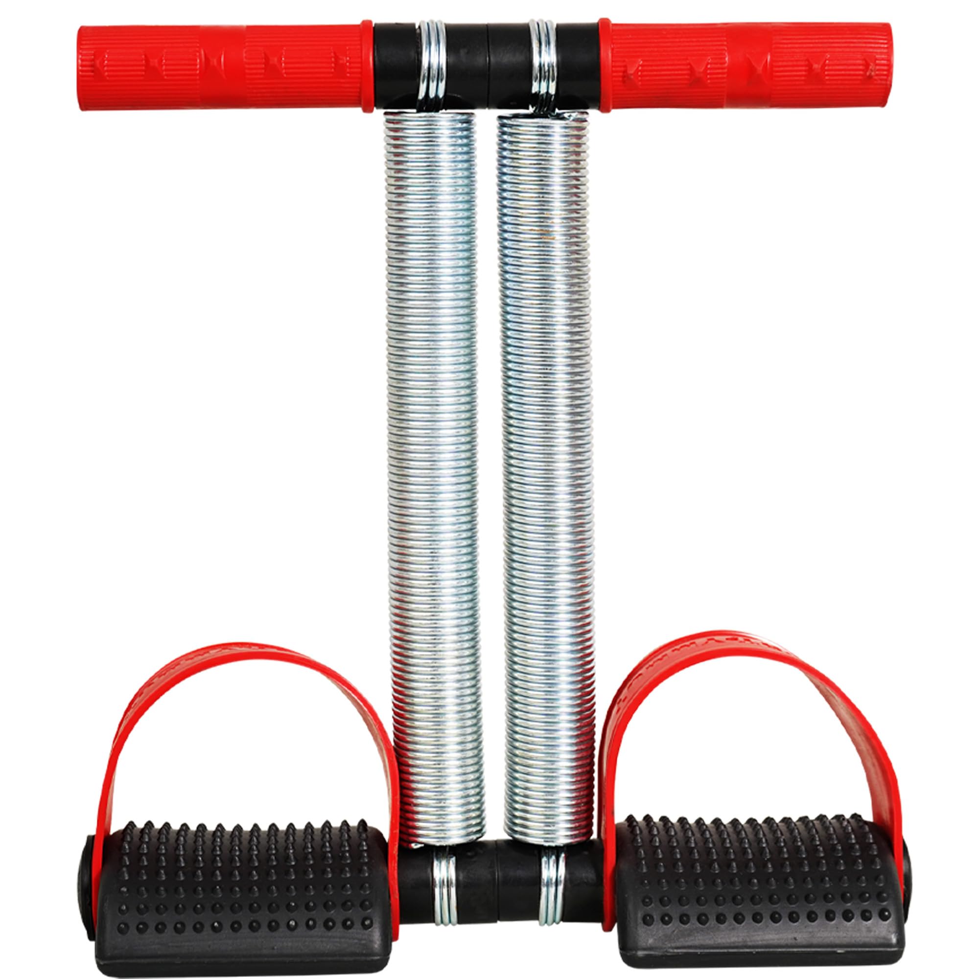 DRUK LIFE Tummy Trimmer Tension Foot Pedal Sit Up Equipment for Abdominal, Leg Exerciser Sport Fitness Slimming Training Bodybuilding Home Gym (Dual Spring, Red & Black)