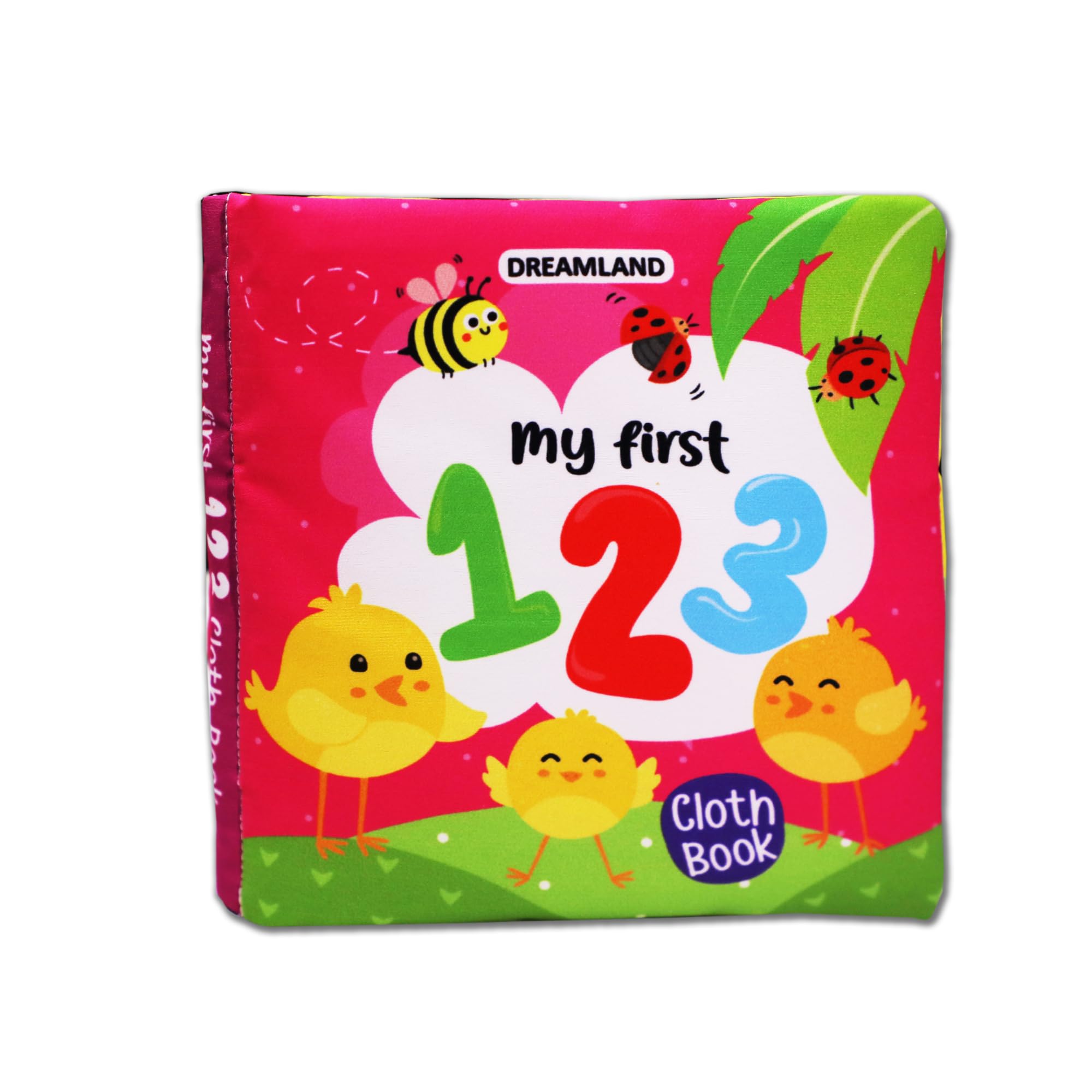 Dreamland Baby My First Cloth Book 123 With Squeaker And Crinkle Paper Cloth Books For Toddler Kids Early Development Cloth Book Learning Educational Baby Book, Multicolor