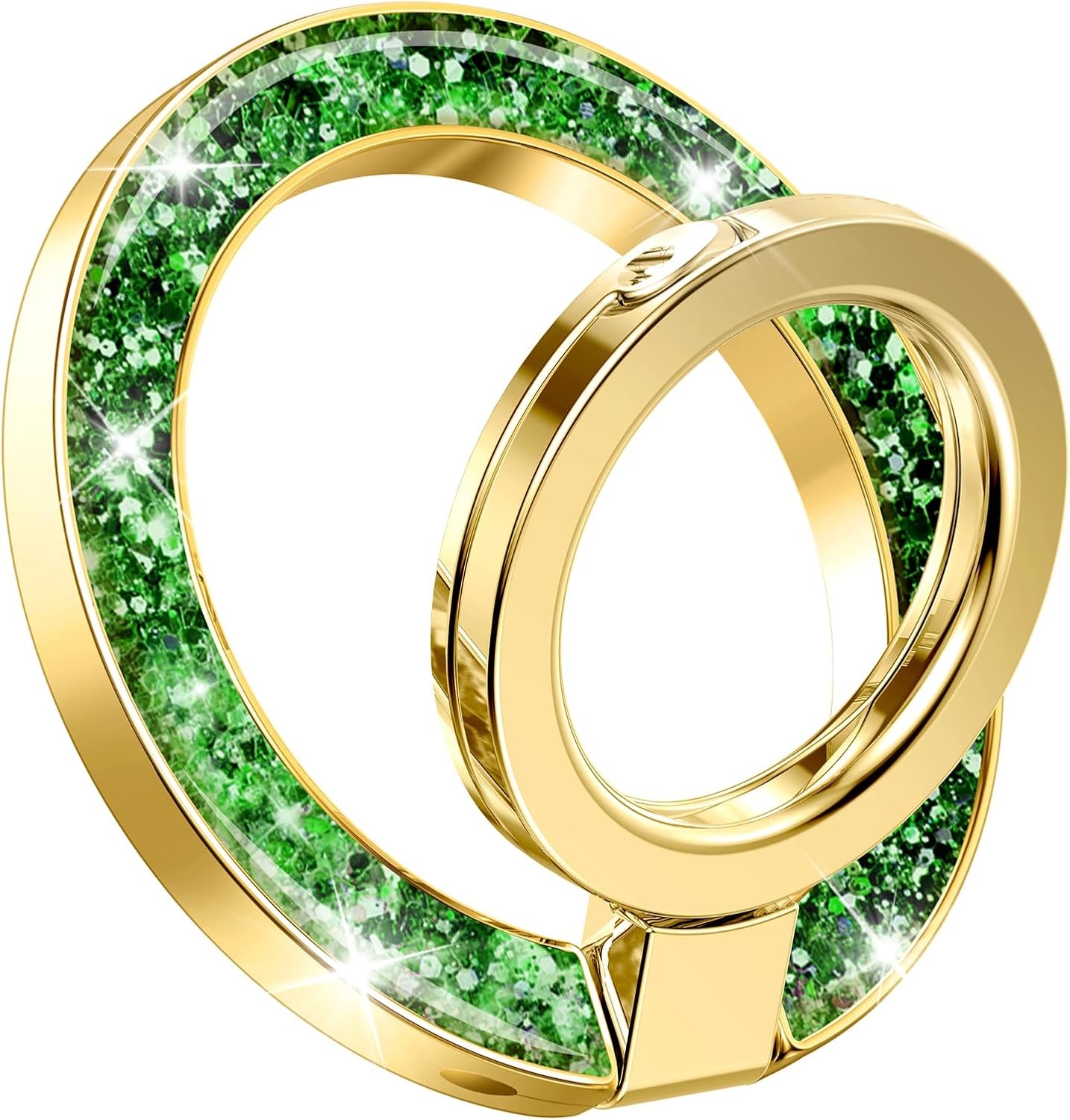 GVIEWIN Bundle - Compatible with iPhone 17 Floral Case (Bloomtrail/Colorful) + Magnetic Phone Ring Holder (Glitter/Green)