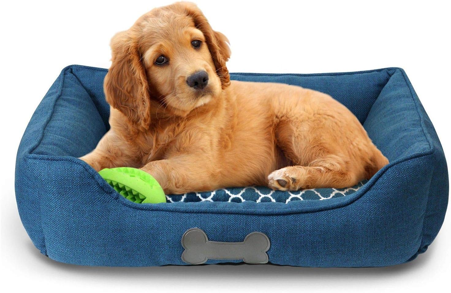 – Premium Dog or Cat Bed | Large Dog Bed Measures 30 x 23 x 7, Perfect for Pets up to 55 lbs. | 100% Polyester Pet Bed | Ocean Blue