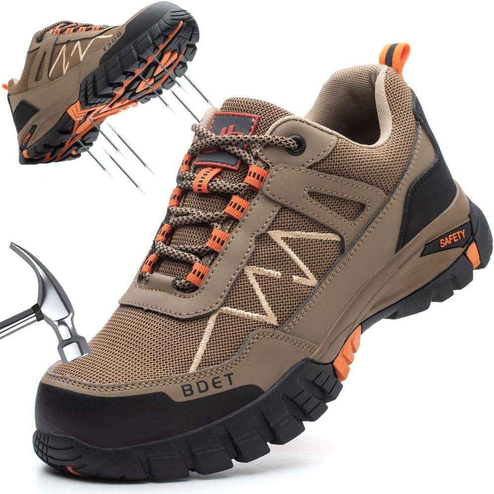 Steel Toe Sneakers Comfortable Safety Shoes for Men Steel Toe Shoes for Women Slip On Construction Work Shoes