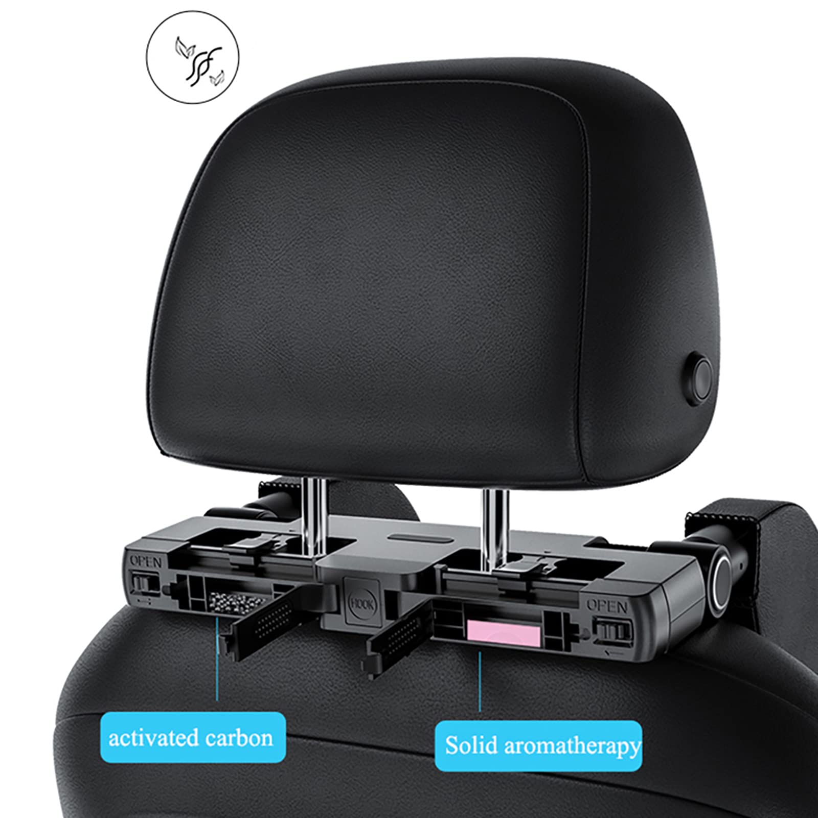 Cale Tete Enfant Voiture Peut Stocker du Charbon Actif et De L'aromathérapie Solide, Confortable Tete Enfant Voiture pour Cale Nuque avec Crochet Et Support De Téléphone