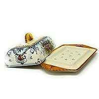 Vista 2 de CERAMICHE D'ARTE PARRINI- Italian Ceramic Butter Dish Hand Painted Decorated Grape Made in ITALY Tuscan Art Pottery