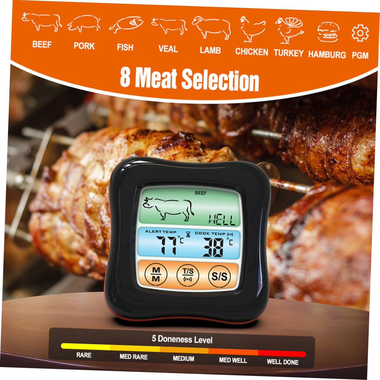 Termometro per Carne Digitale Touch Screen e Timer per Cucina