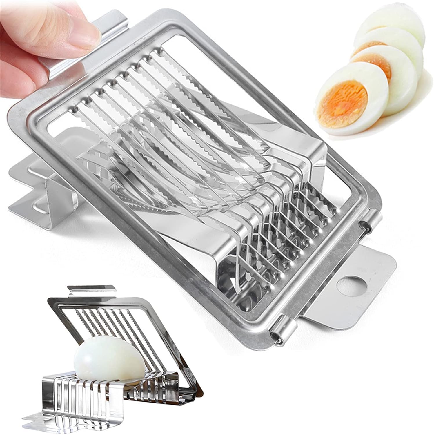 Egg Cutter, Egg Slice Tool for Hard Boiled Eggs, Stainless Steel Wire