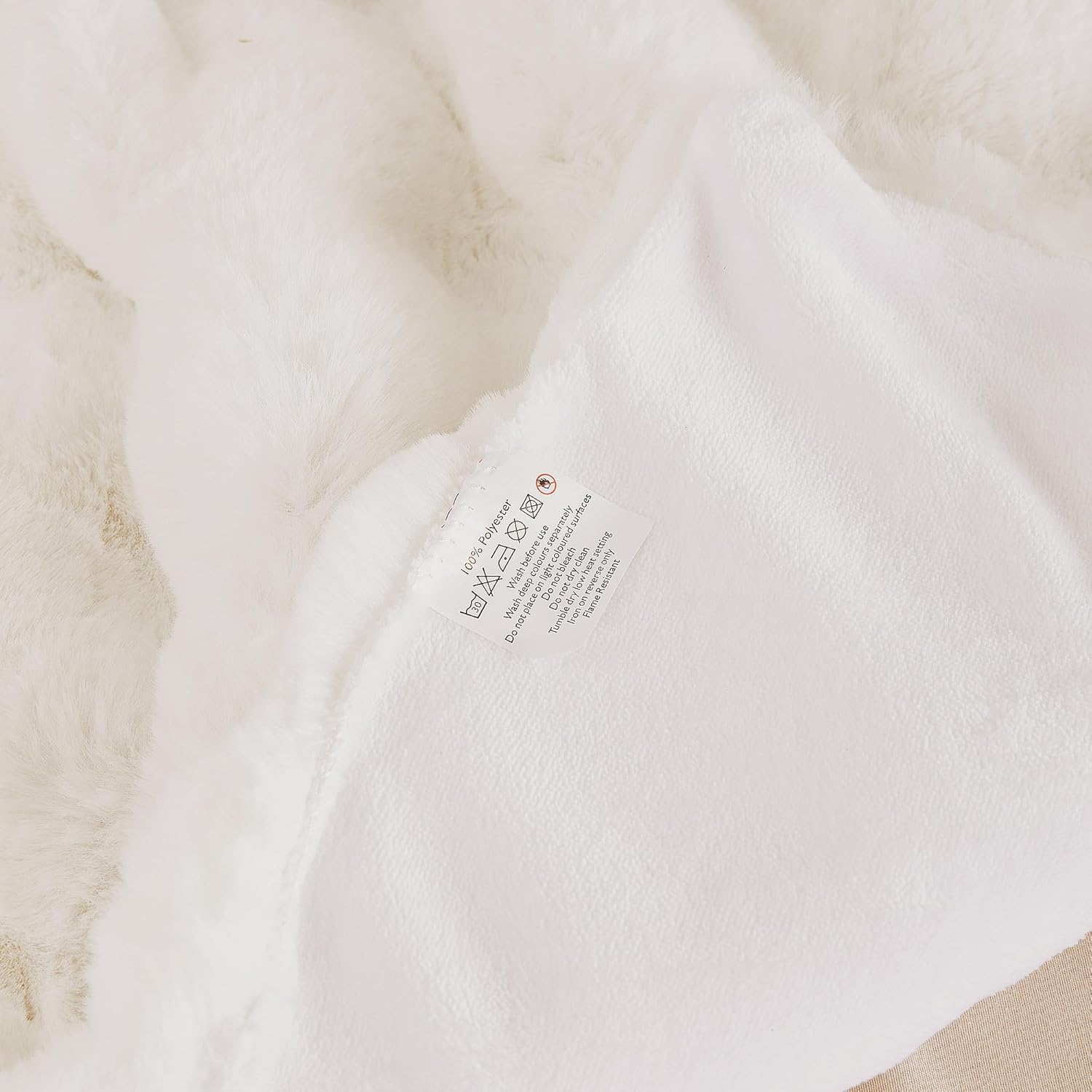 Light Beige Twin Fuzzy Faux Fur Throw Blanket for Couch Bedroom Living Room Furry Soft Fluffy Bed 60x80 Thick Warm Blanket for Winter Home Gifts 860 GSM - Image 9