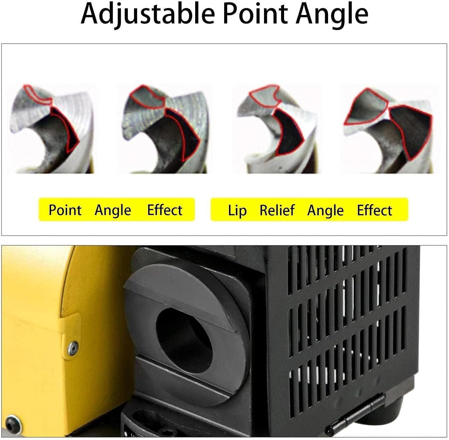Portable drill sharpener end mill re-sharpener, drill sharpener, 3~13mm (15mm) drill sharpener, adjustable angle high precision collector(13A)