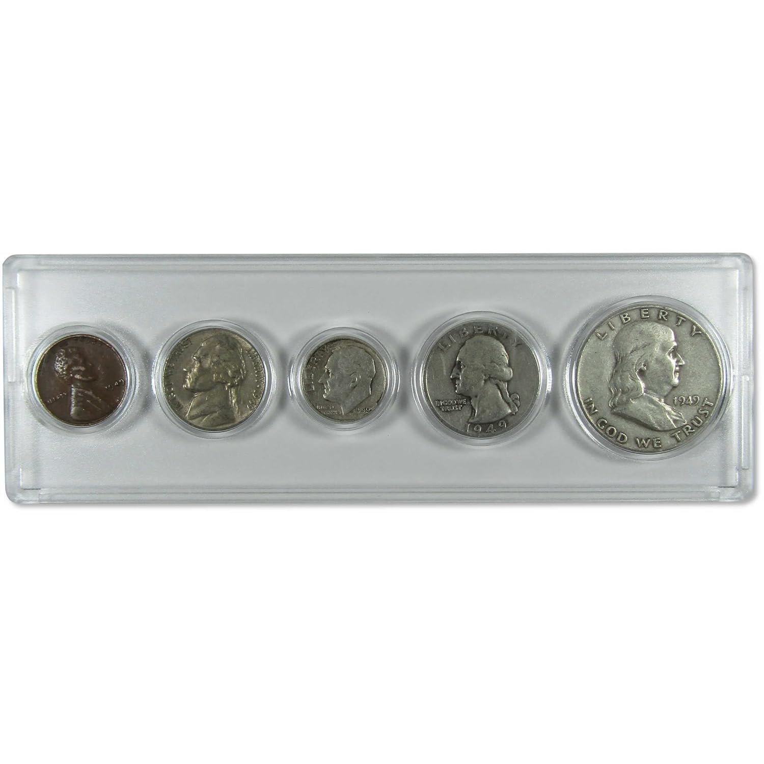 1949 Year Set 5 Coins in Circulated or Better Condition Collectible Gift Set