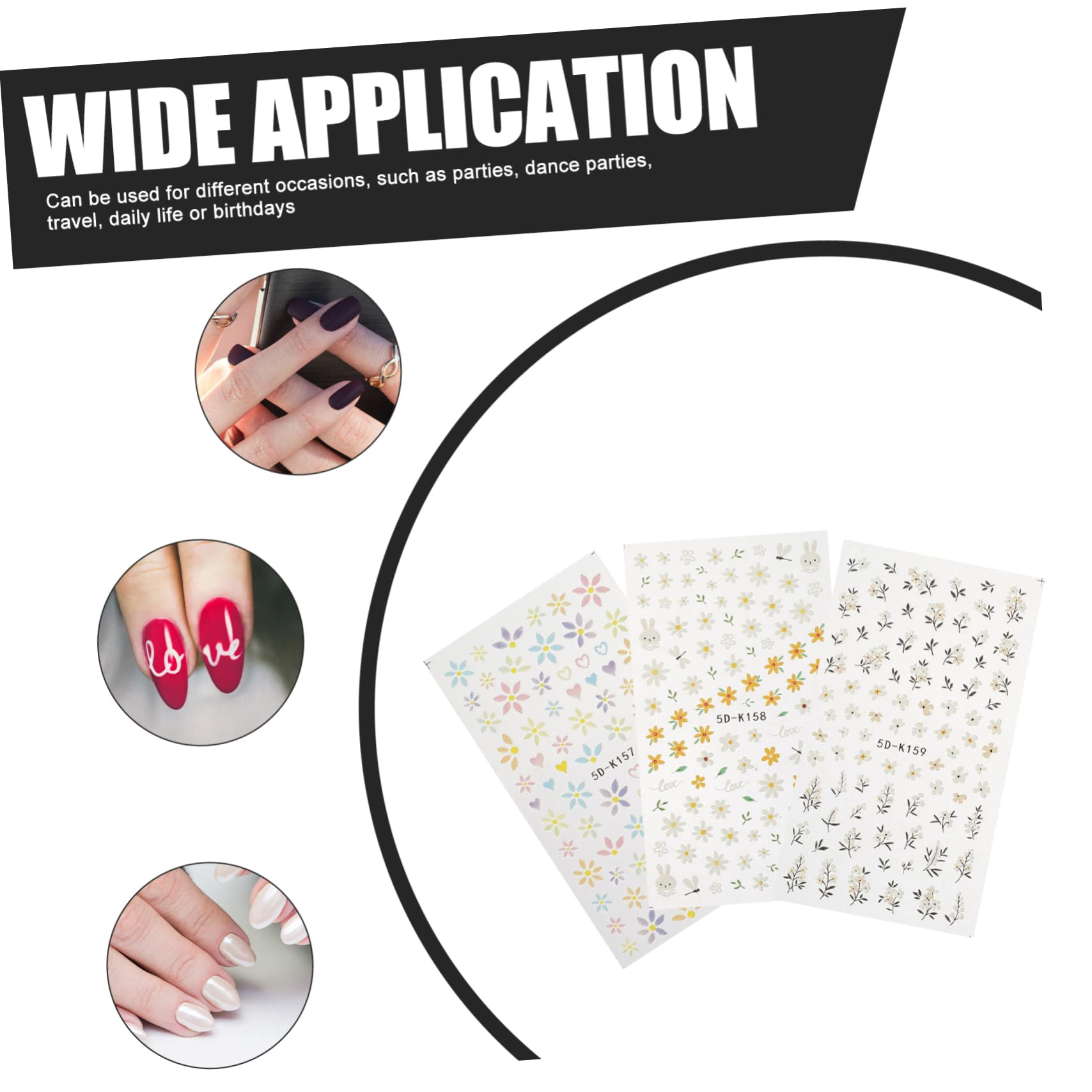 Ipetboom 15pezzi Adesivi Per Unghie Stickers Manicure Adesivi Decori Per Unghie Facili Da Usare Per Decorazioni Uniche Art Fai Te Casa o Salone