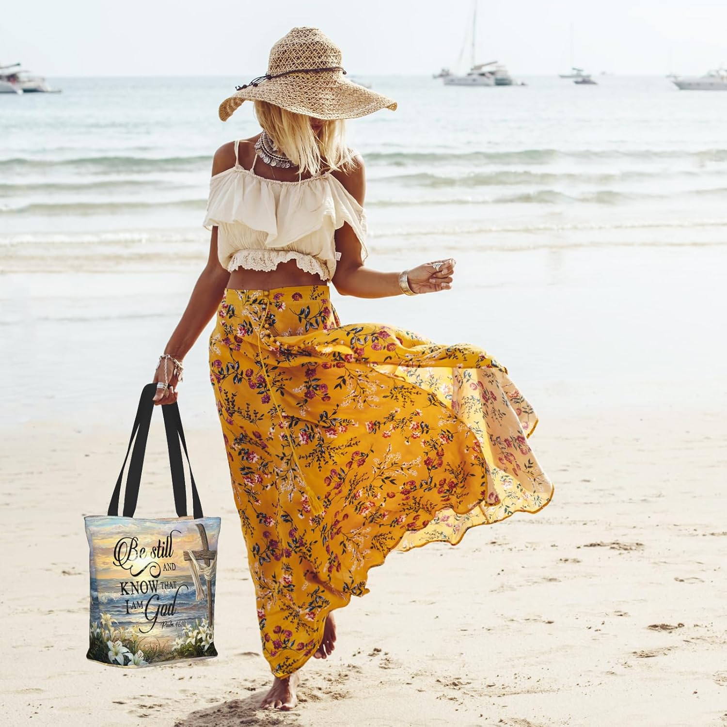 Tote Bag for Women with Zipper, Everyday Carry, Large Capacity Reusable Shopping Bag for Groceries & Travel - Image 3