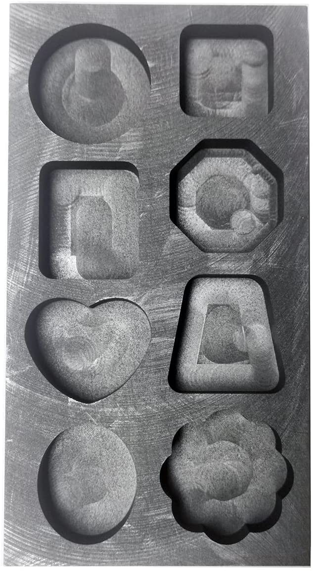 LLF - Moule à lingots en graphite - 8 en 1 - Pour affiner les pièces de monnaie