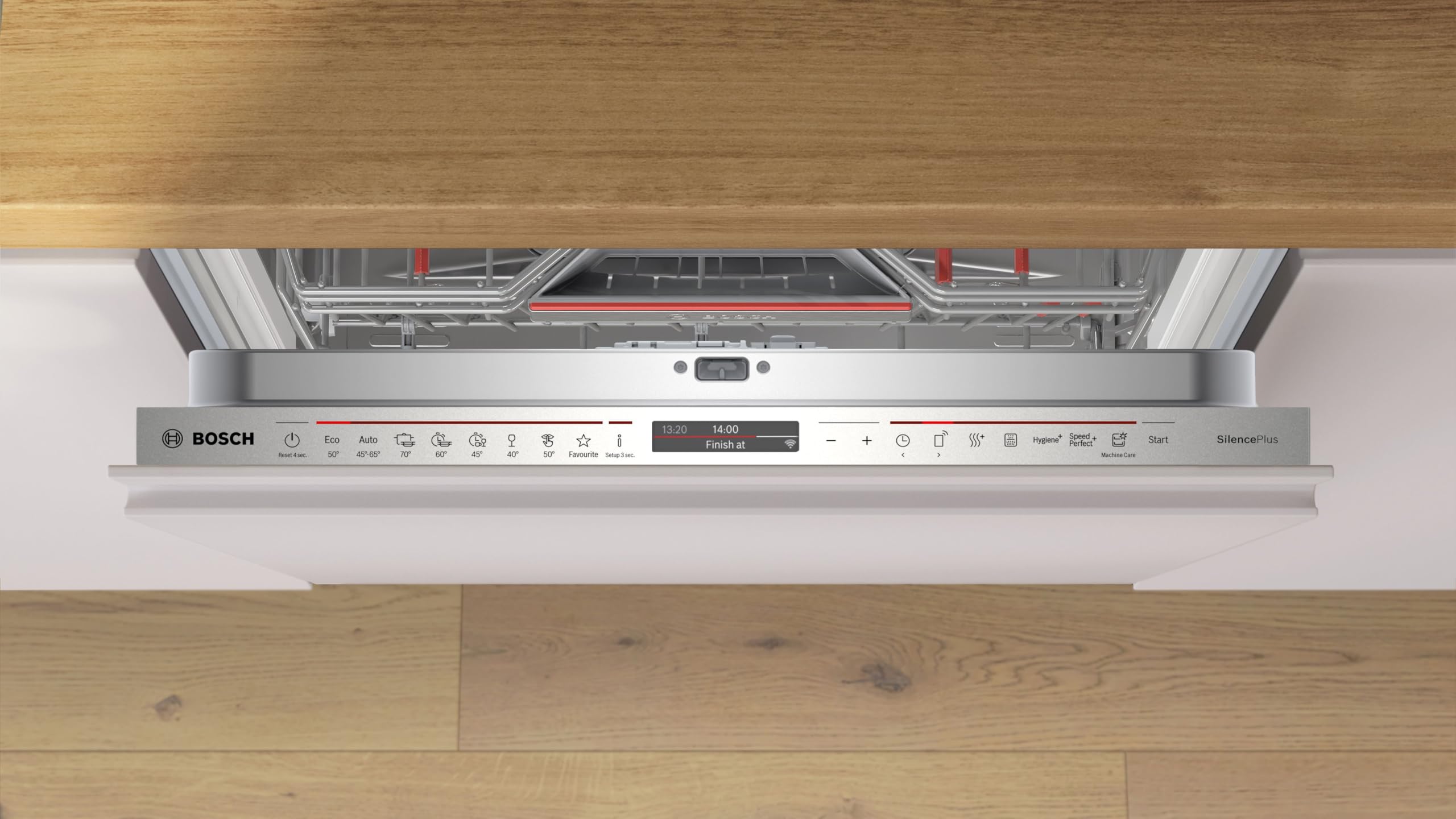 Bosch SMV8ECX01E Serie 8, Lavastoviglie Smart da incasso a scomparsa totale, Informazioni lavaggio a pavimento, Cestelli personalizzabili, Motore EcoSilence Drive, Acciaio a ridotte emissioni, 60 cm.