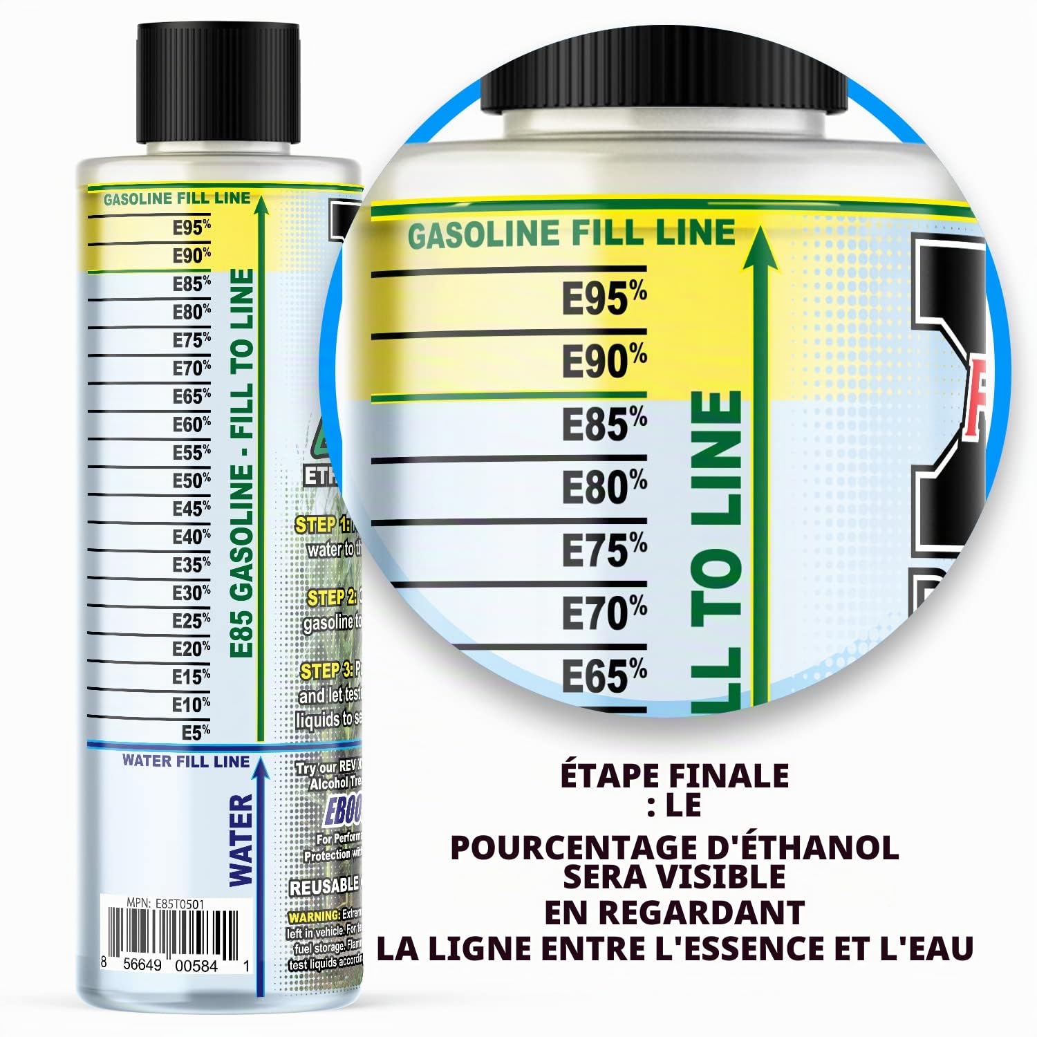 REV X E85T0501 E85 Testeur d'essence facile à utiliser (mesure d’éthanol)