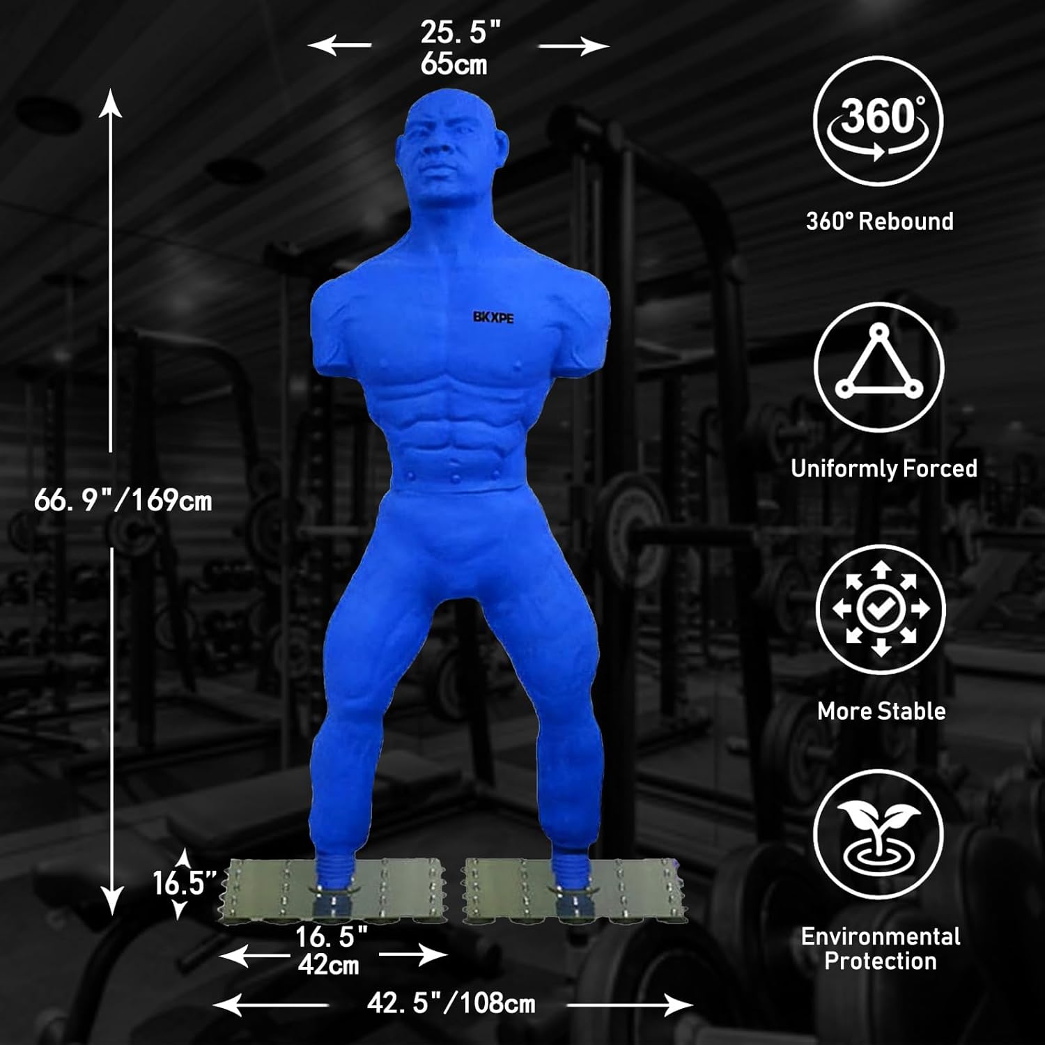 Freestanding Full-Body Punching Dummy – Durable Silicone Boxing Mannequin with Two-Leg Design & Stable Base Punching Bag for Adults, Kickboxing, MMA & Martial Arts Training