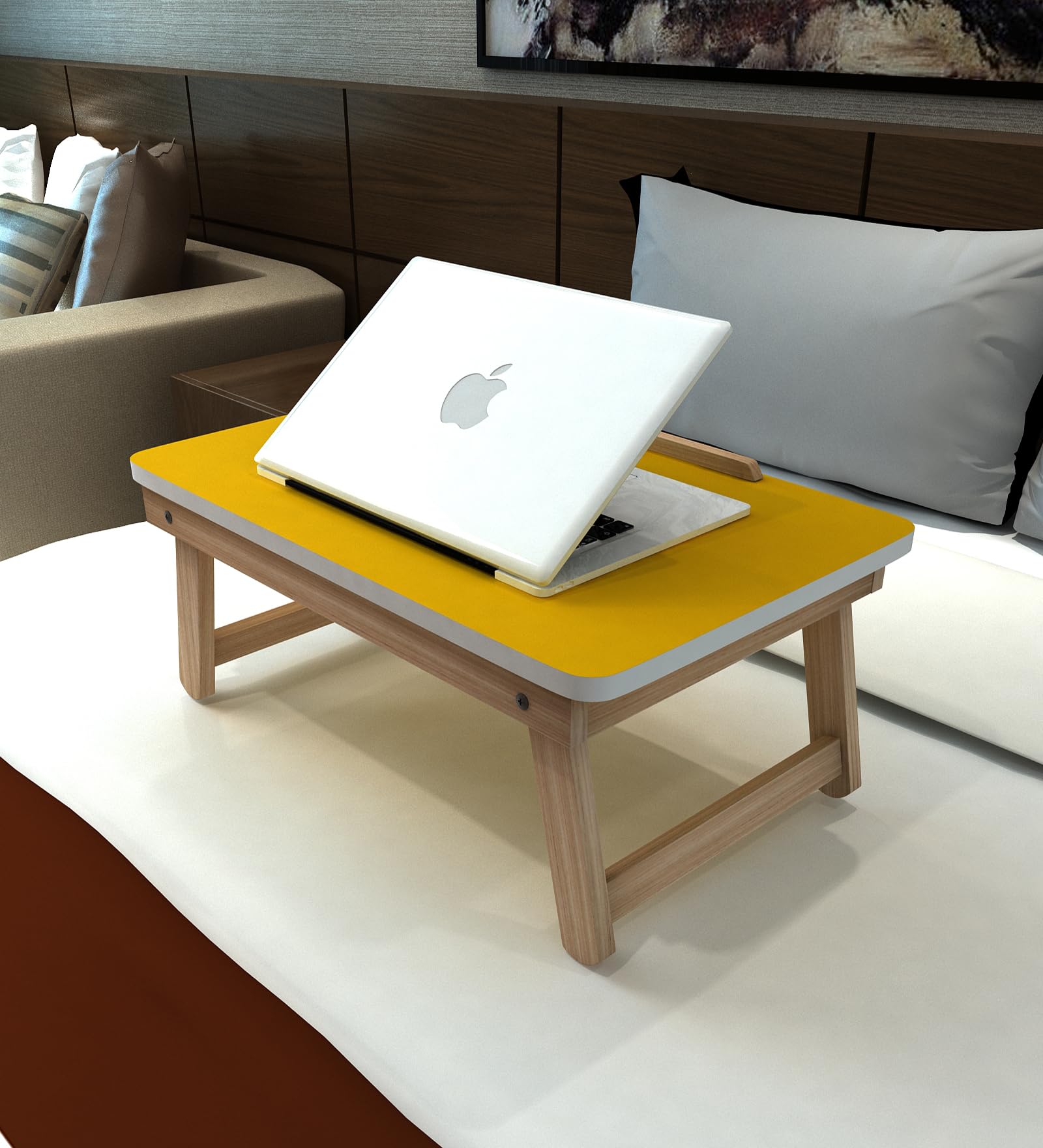 Fabura Adjustable Portable Laptop Table, Bed Table, Laptop Desk Wood Portable Laptop Table in Yellow Color (B0D35S69N2) Amazon Price History, Amazon Price Tracker