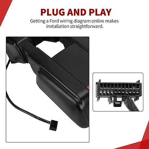 Miniatura 4 de YITAMOTOR Espejo de remolque compatible con Ford F250 F350 F450 F550 Super Duty 2008-2016, espejo lateral derecho del pasajero, con calefacción,