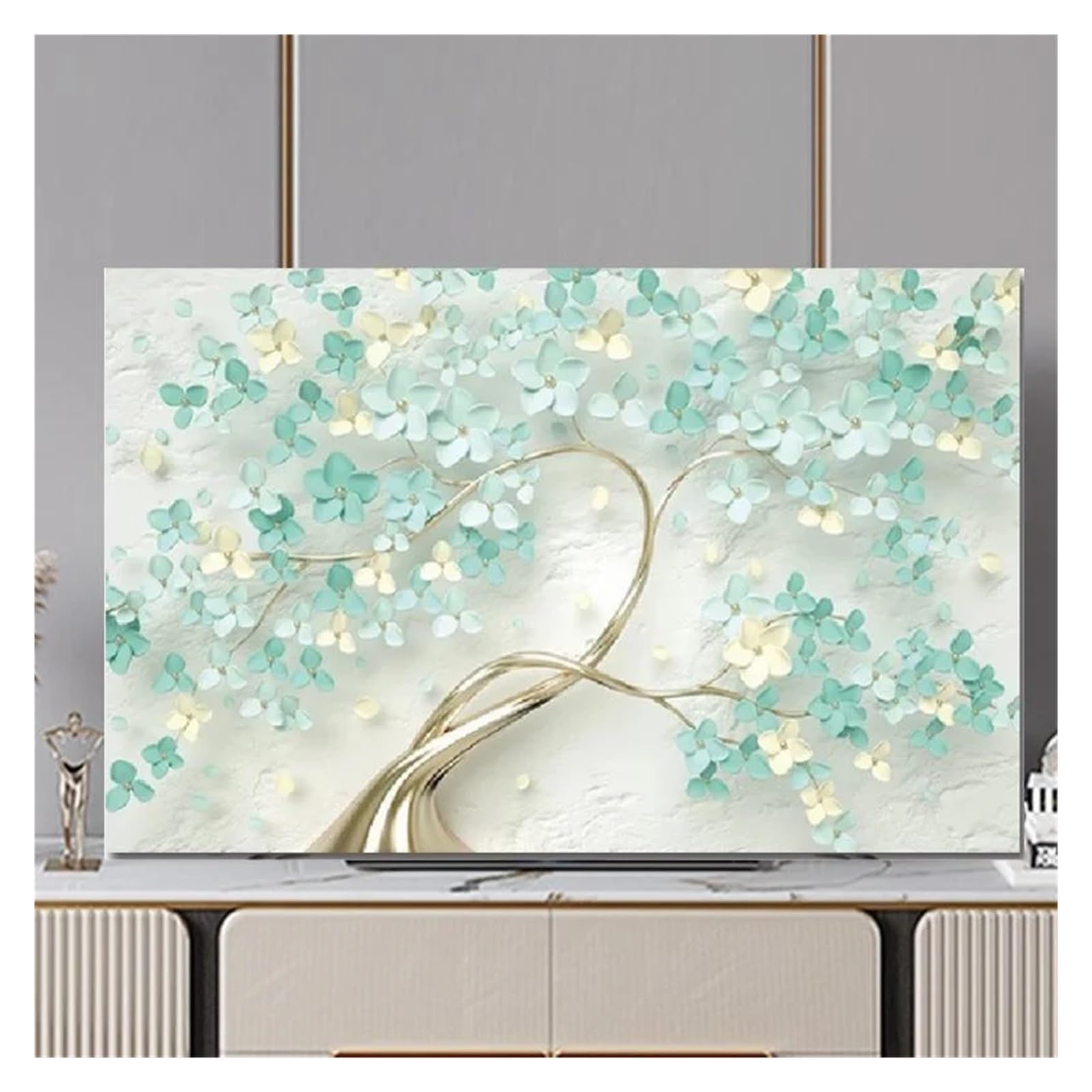 Housse protection TV salon couverture décorative moniteur 75" - 2