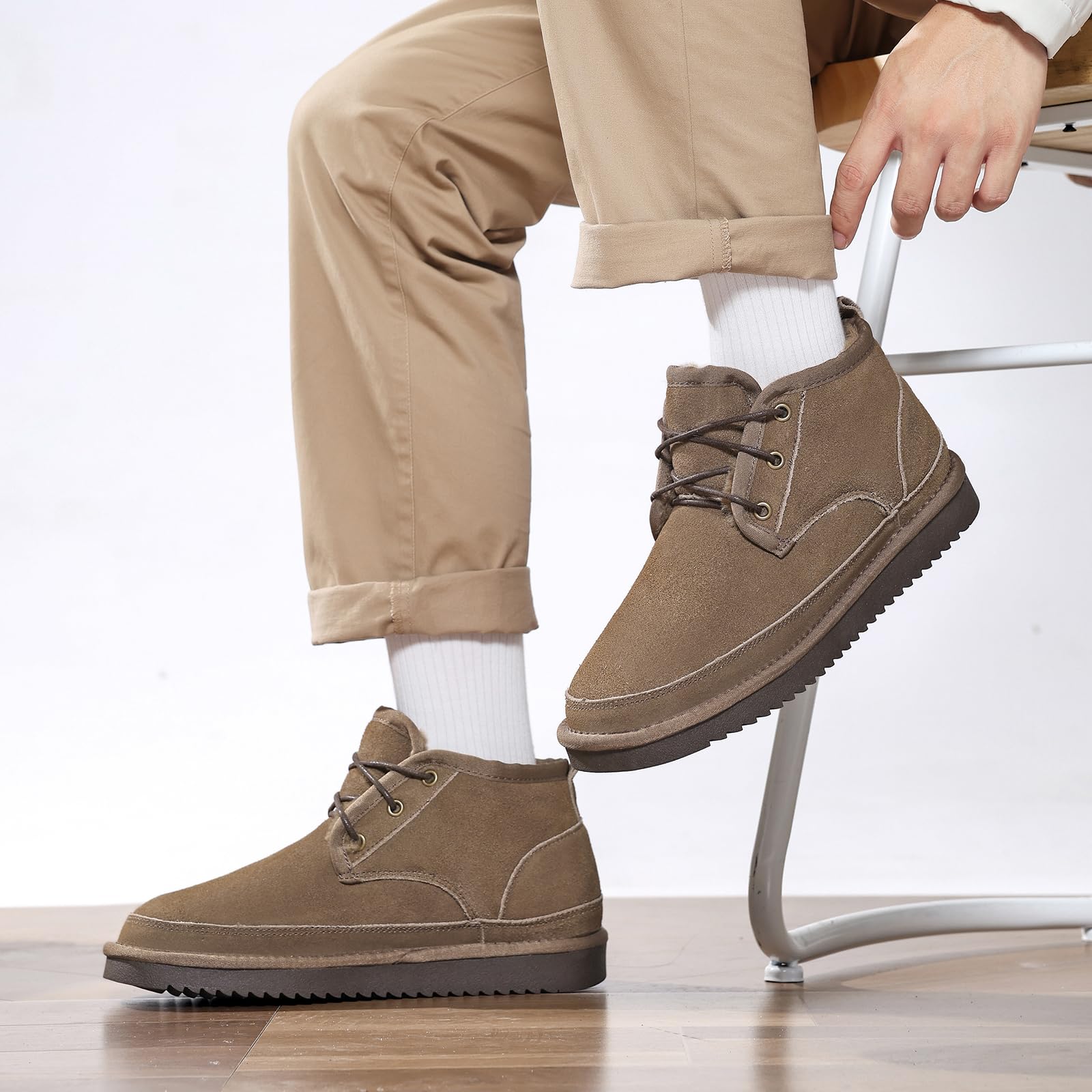 Meik Mangni Damen Winterstiefel Warme Winterschuhe Herren Plüsch Gefüttert Schneestiefel wasserdichte rutschfest Outdoor Stiefeletten