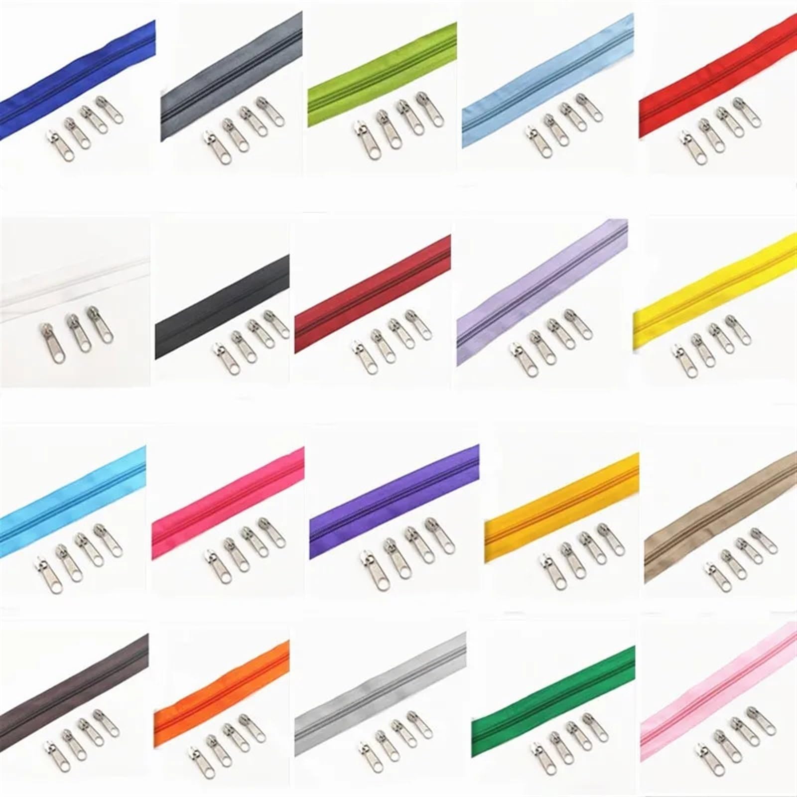 Cremalleras Rollos de Cremalleras de Nailon de 1/2/3/5/8/10 Metros de Largo con Deslizador de Cremallera for Accesorios de Costura a Medida(Black,10 Meter)