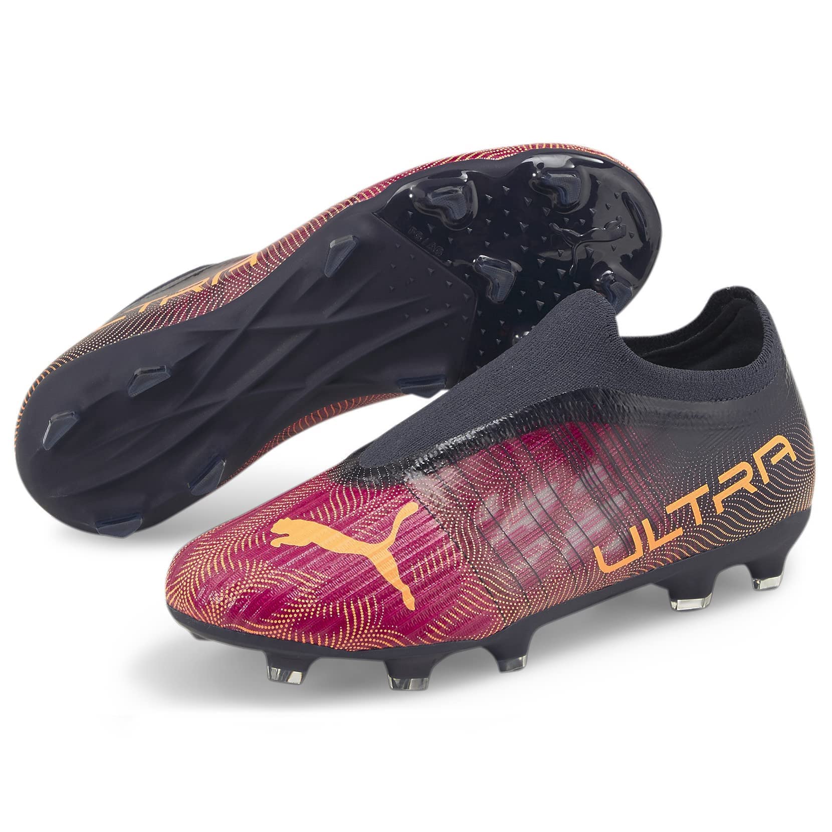 PUMA Kids Boys Ultra 3.4 Firm GroundAg Soccer Cleats Cleated, Firm Ground, Turf - Pink