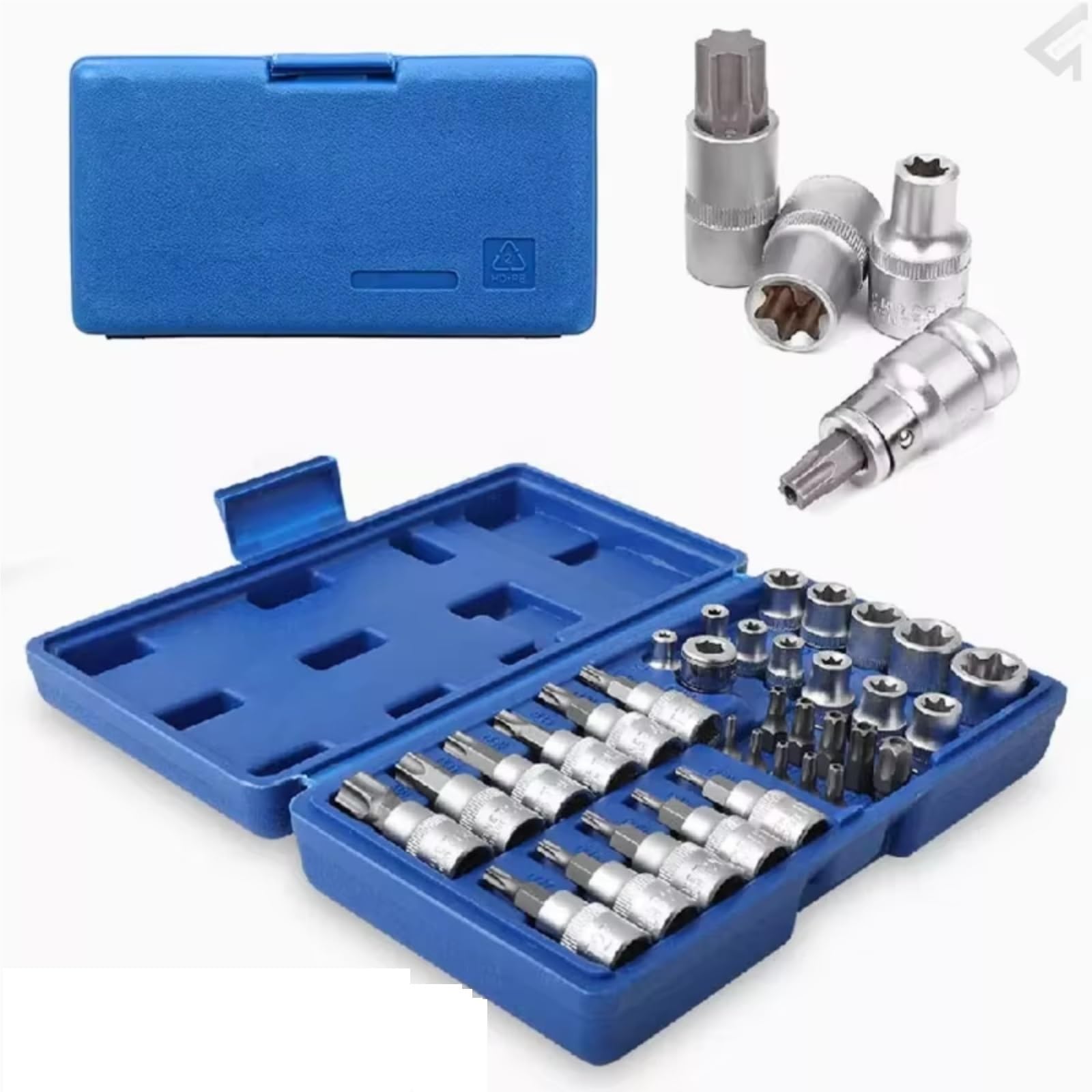 Coffret a cliquet dents et douilles Jeu De Douilles Et D'embouts Torx Star Outil Portatif Mâle/femelle Embouts Électroniques Couple D'entraînement 34 Pièces