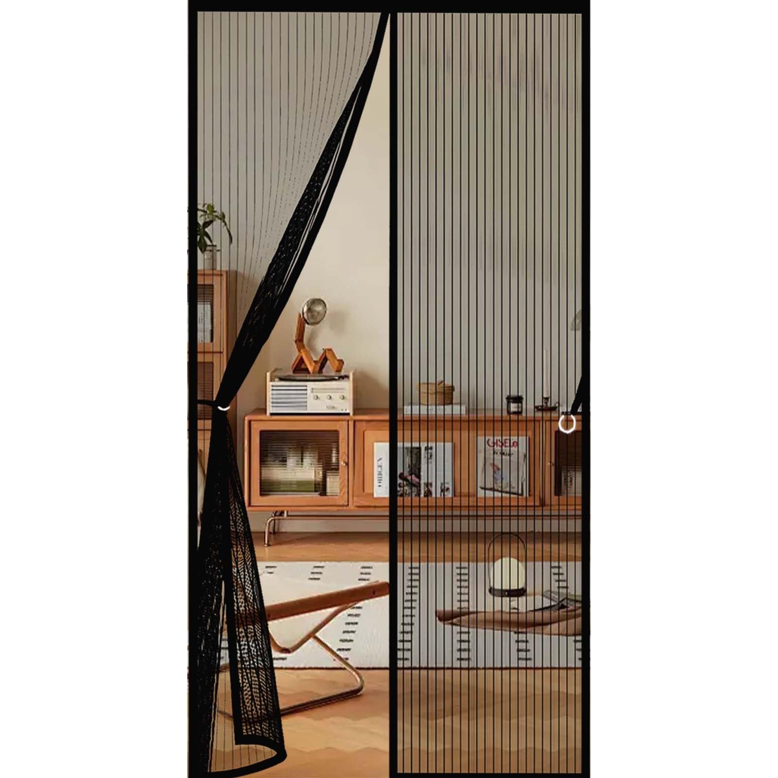 Feijdon Black Magnetic Fly Screen For Doors 148 X 180 Cm Durable, Keeps Bugs Out, Kid And Pet Friendly Heavy Duty Self-Sealing Fly Mesh Hundreds Of Sizes, Lets Fresh Air In,