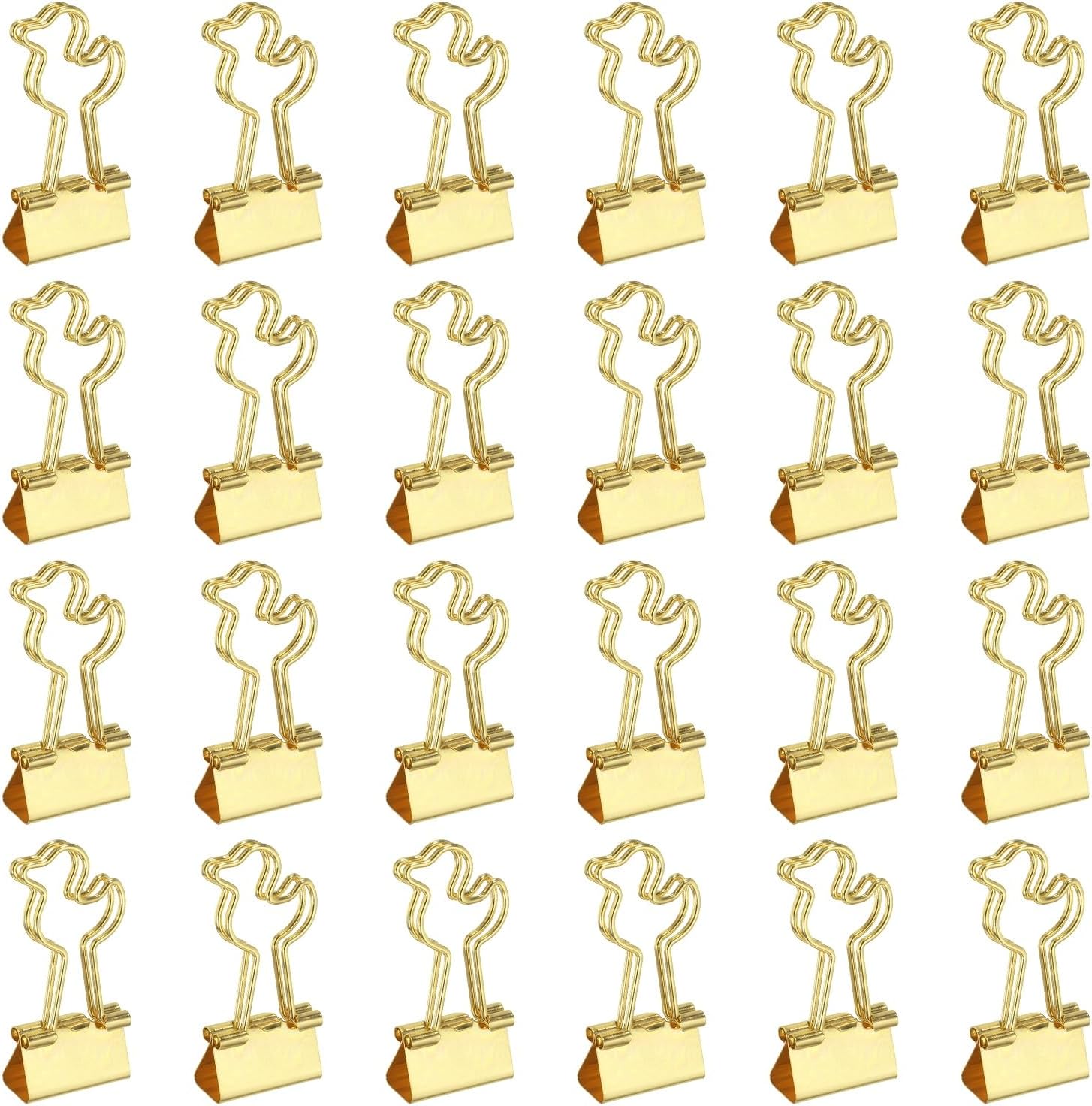 PATIKIL 24Pcs Small Binder Clips, Duck Shape Cute Binder Clips Paper Clamps Bulk Plating for Paper Bookmarks Planner Notes Letter Journals Office Supplies Bags Crafts, Gold