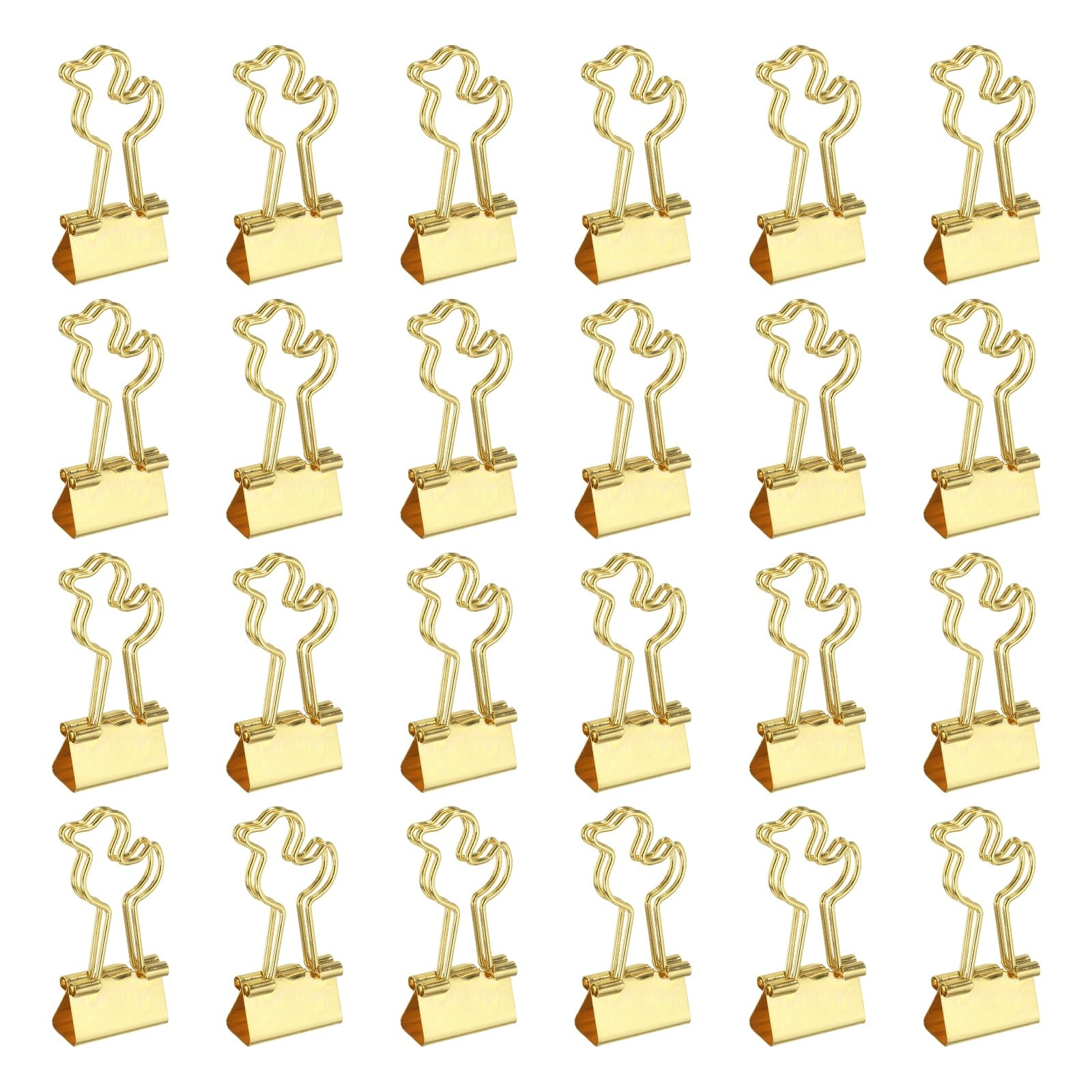 PATIKIL 24Pcs Small Binder Clips, Duck Shape Cute Binder Clips Paper Clamps Bulk Plating for Paper Bookmarks Planner Notes Letter Journals Office Supplies Bags Crafts, Gold