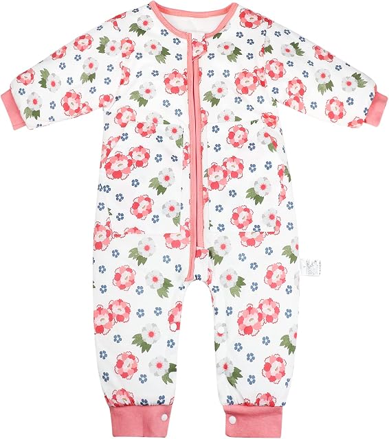 MOEMOE BABY Sleeping Bag with Legs 2.5 Tog Toddler Sleeping Bag with feet Winter Sleeping bag Baby Sleep Sack for Girls,Size M,Flower,90