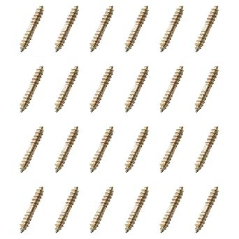 24 Pcs Self-Tapping Dowel Screws, Zinc Plated Double Ended Screws for Wood ConnectingM4x25mm