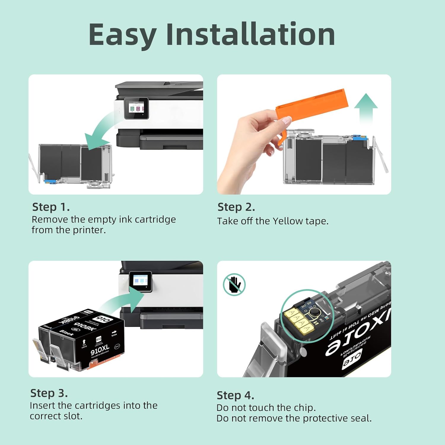 910XL Ink Cartridges Replacement for HP 910XL 910 XL Ink Cartridges for OfficeJet Pro 8015e 8025e 8022e 8028e 8035e 8020 8035 8028 8025 Printer (2 Pack, Black)