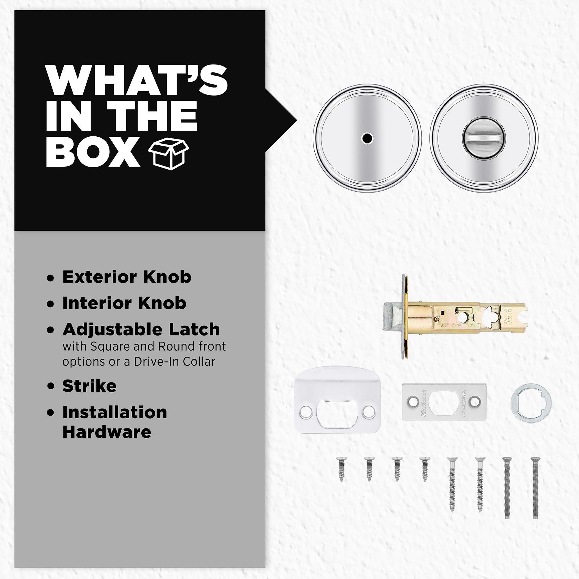 Kwikset Maven Privacy Door Knob - Chrome -5
