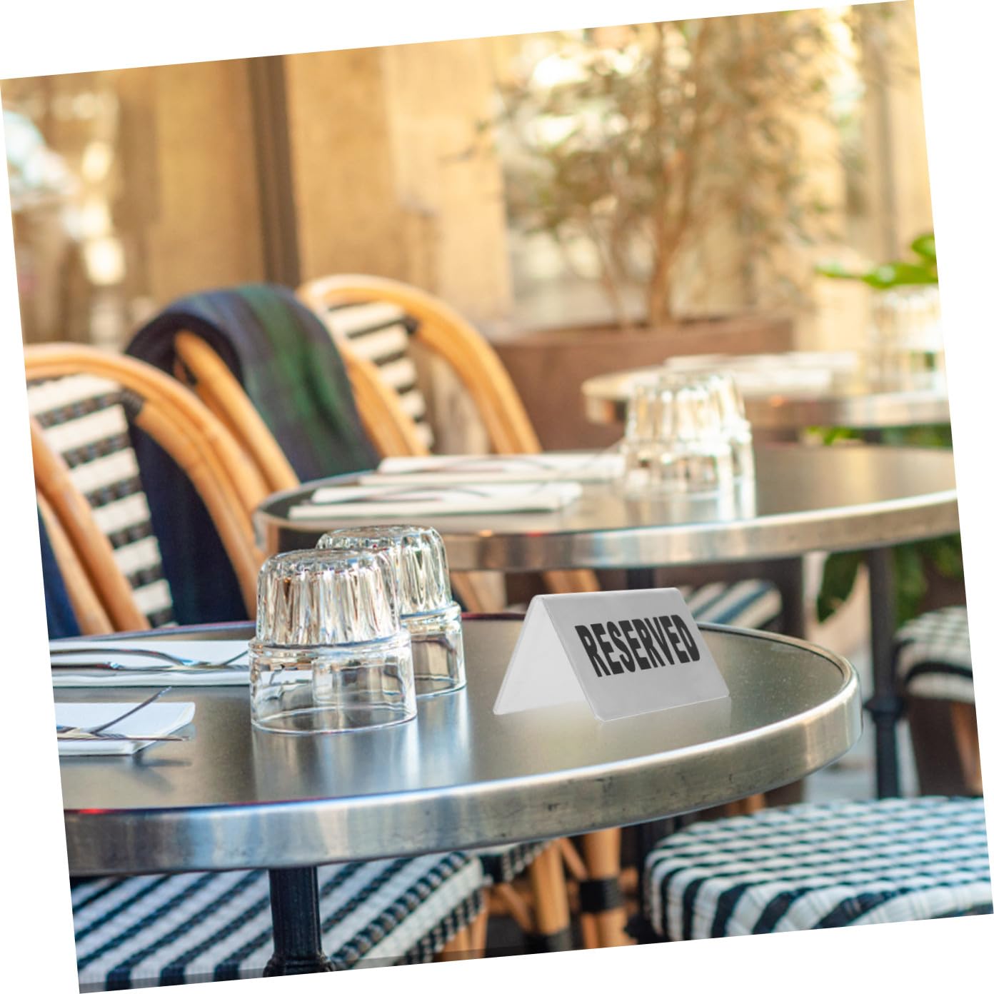 4 Piezas Placas de Mesa Reservadas Inoxidable Doble Cara para Restaurantes y Bodas Señalización Elegante para Reservar Asientos y Banquetes