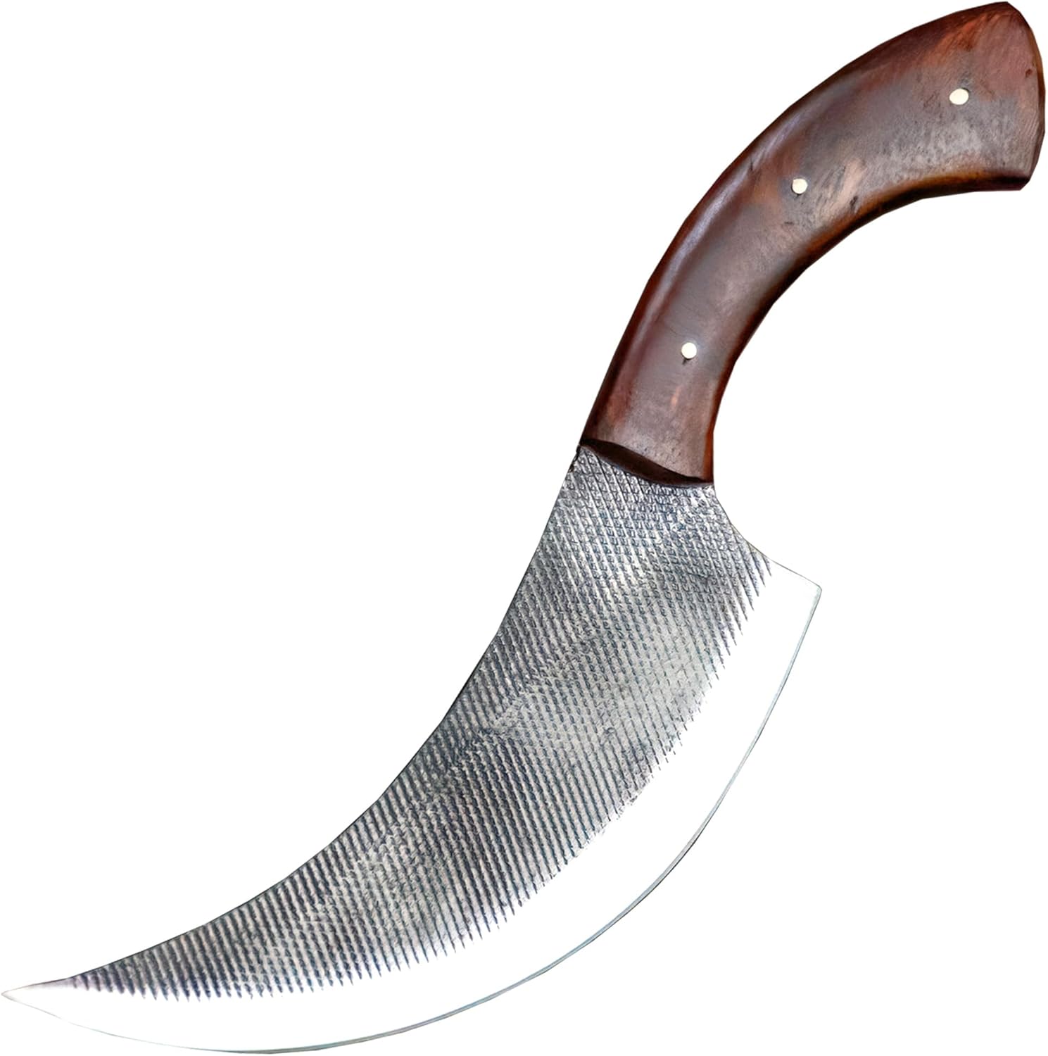 MedievalDepot Upswept Forged Full Tang Hunting Skinning Knife - Durable Wood Handle, Sharp Steel Blade, Camping & Outdoor