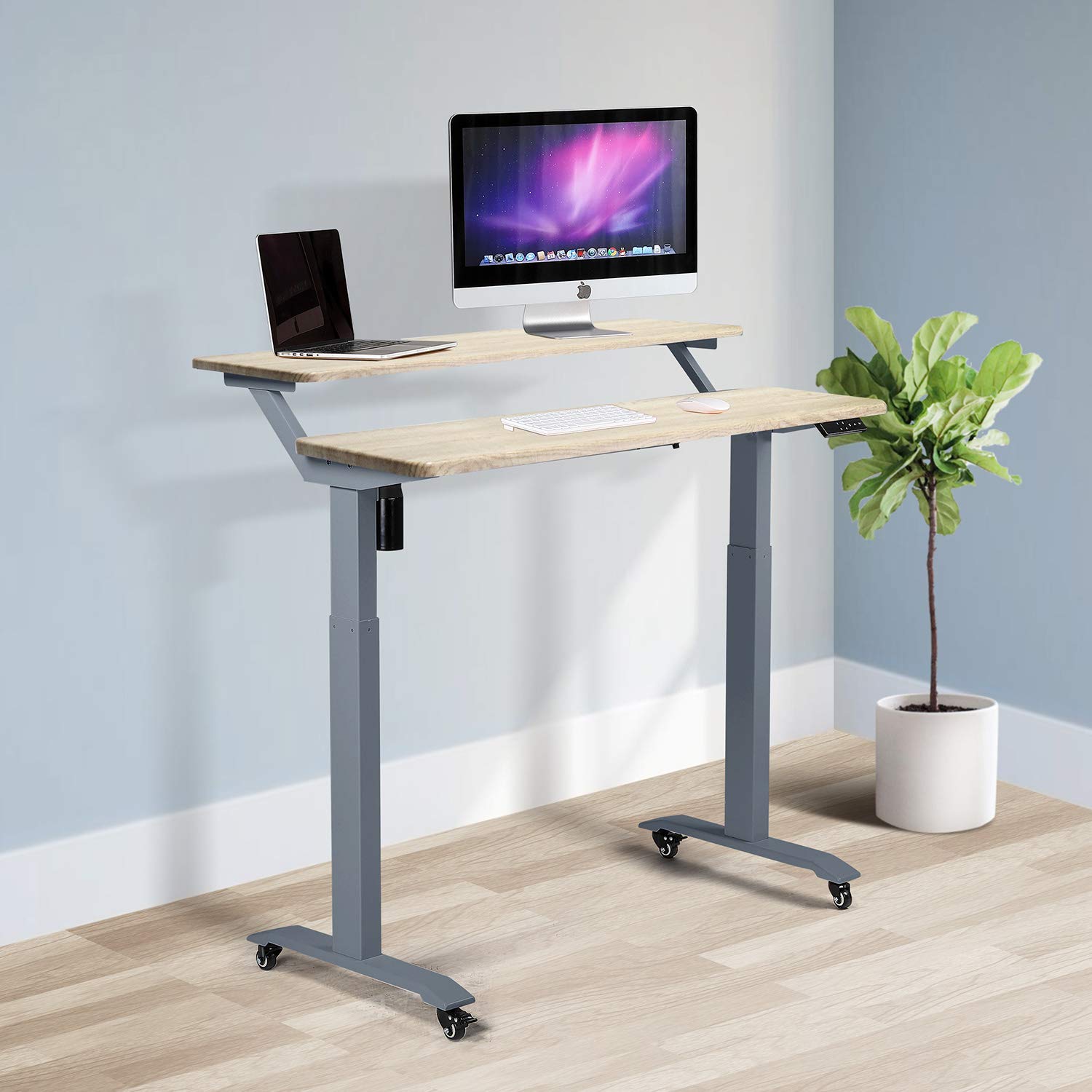 Amazon.com: UNICOO Electric Height Adjustable 2-Tier Raising Desk