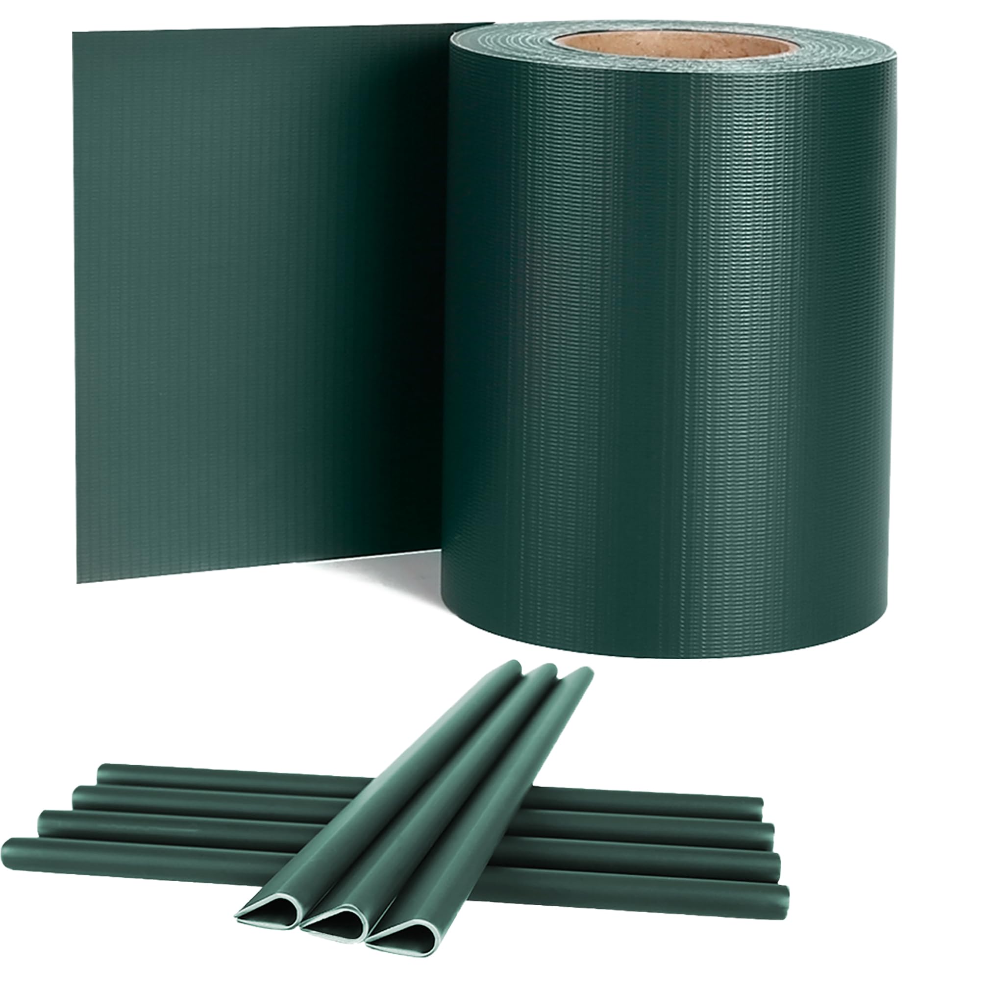 UISEBRT Paski maskujące z PCW do mat z podwójnym prętem, 65 m x 19 cm, ogrodzenie z podwójnym prętem, nieprzejrzysta folia ogrodzeniowa z 30 klipsami mocującymi, folia maskująca do ogrodzenia
