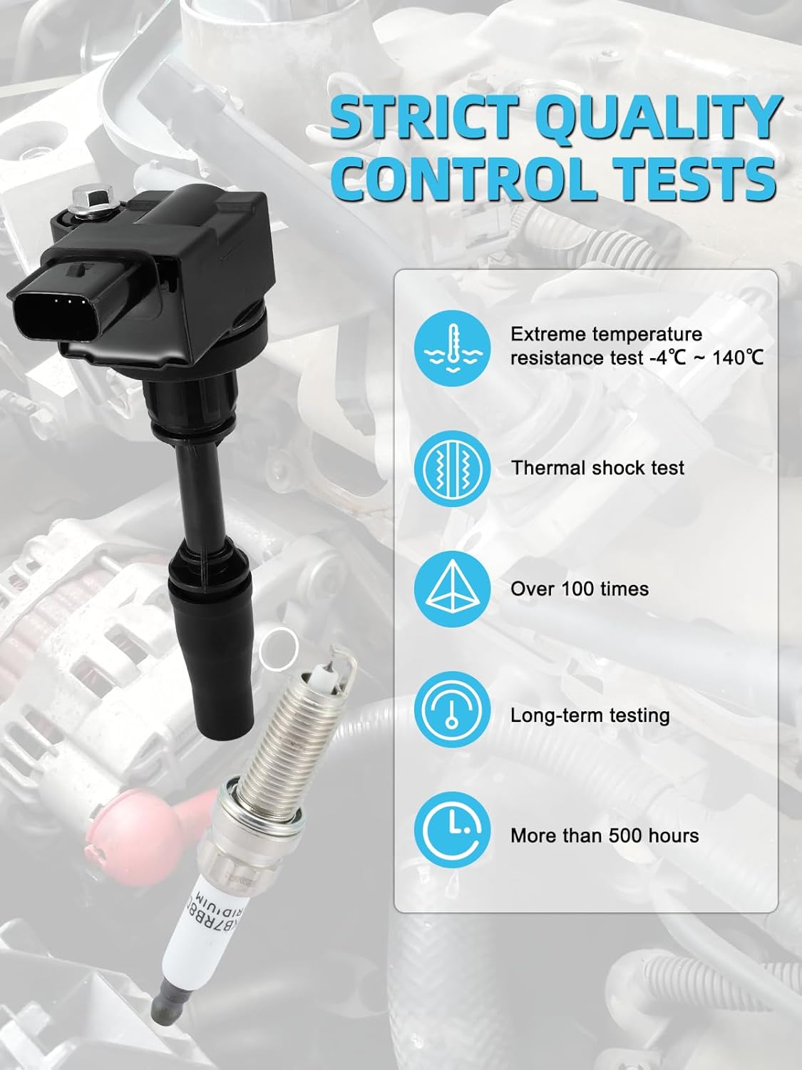 Set of 4 UF680 Ignition Coil Pack (2.0L 2.5L) For Buick Envision Regal,For Cadillac ATS CTS,For Chevy Camaro Colorado Impala Malibu,For GMC Acadia Canyon Terrain, Replace # 12627120 5C1884