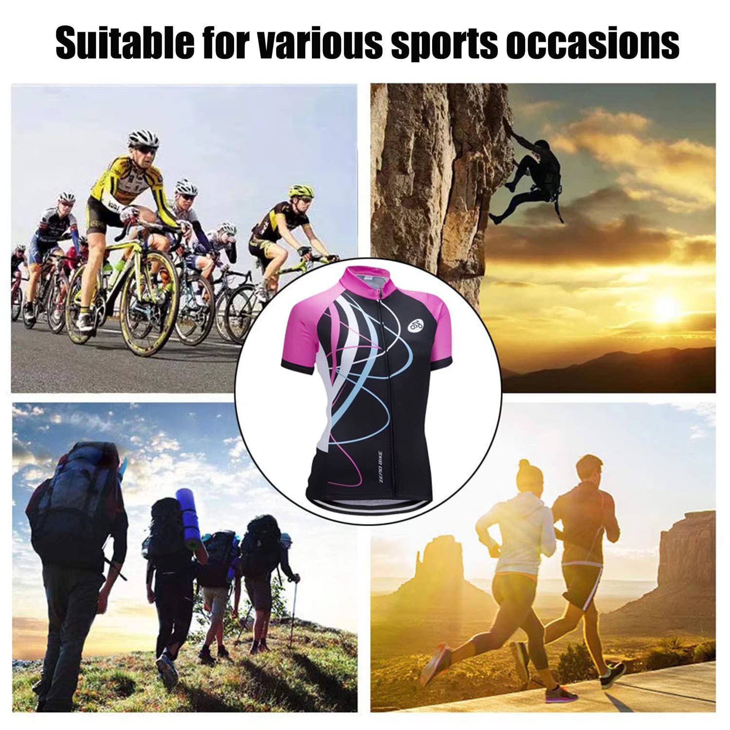 Manga Corta Ciclismo MTB Maillot para Mujer, Jersey Ropa Transpirable para Deportes al Aire Libre Ciclo Bicicleta