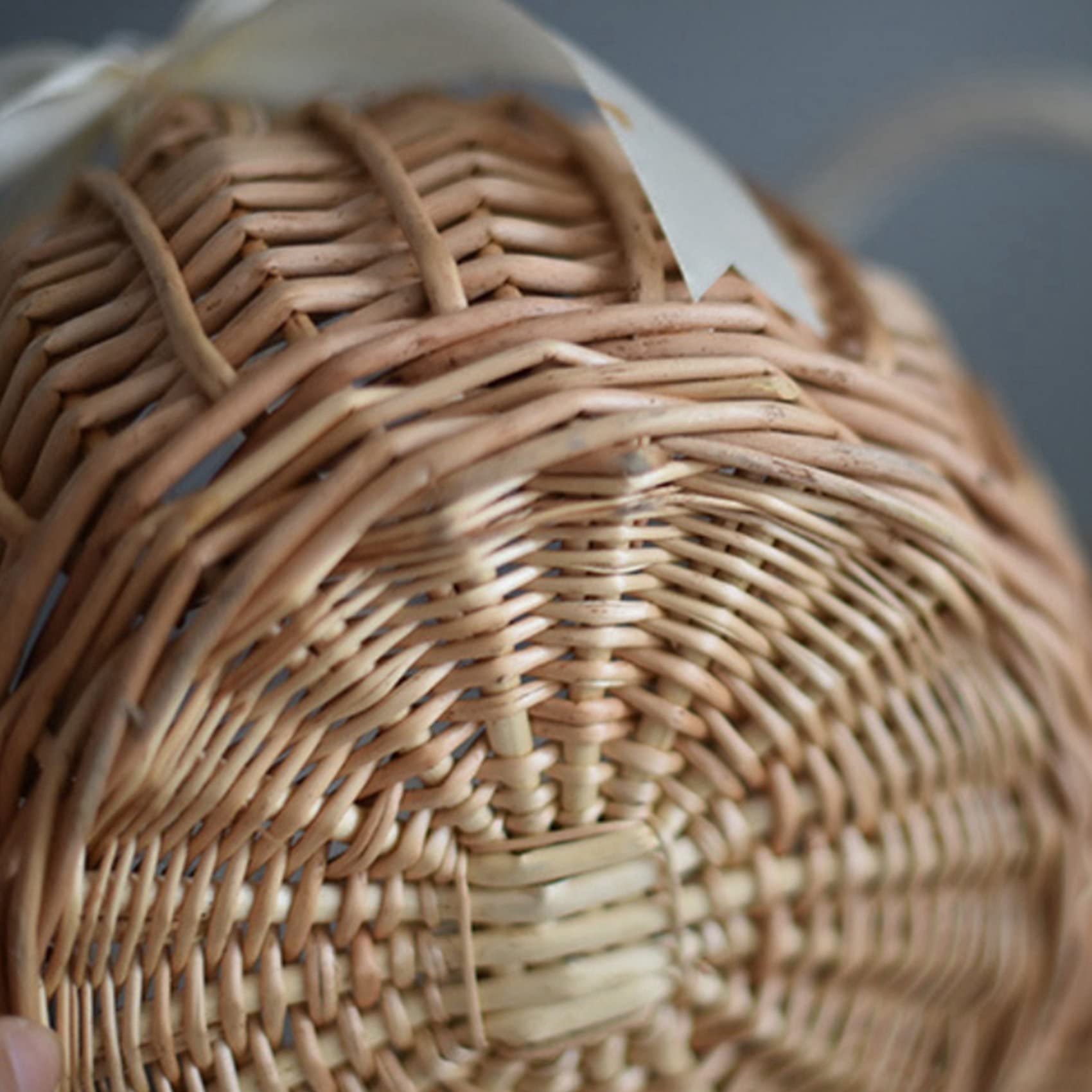 4X Gewebter Blumen Korb Rattan Aufbewahrung Korb Blumen MäDchen Hand Korb Handgemachter Blumen Korb mit Schleife, S.