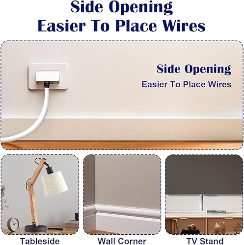 Miniatura 5 de Cable de hebilla lateral de 39 pulgadas para 1 cable, kit de canaleta para montaje en la pared, cubierta de cable de extensión de TV para ocultar