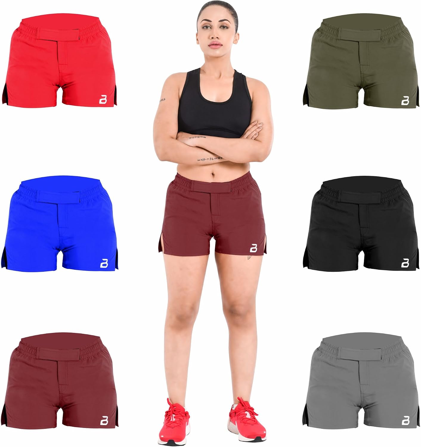 2BOLD Women's MMA, BJJ, Grappling, Jiu Jitsu, Boxing Trunk, Muay Thai, Yoga, Gym Training Shorts