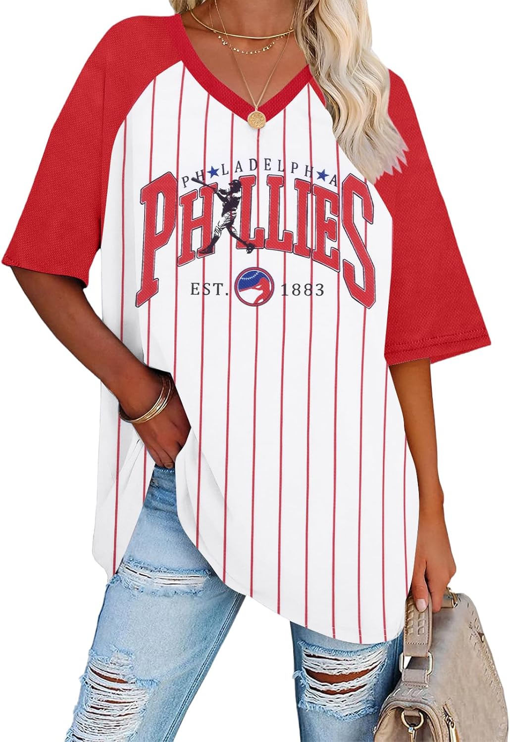 Baseball Shirt Women Striped Baseball Mom Shirts Jersey V Neck Game Day Tshirt Baseball Team Tee Tops Fans Gifts